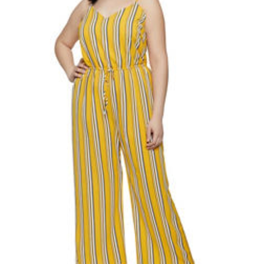 Plus Size Striped Cami Jumpsuit